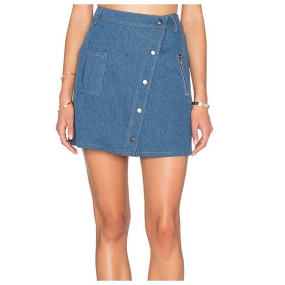JOA Denim Mini Skirt – Button Front, Dual Pockets, Y2K Utility – Sz S EUC - Picture 3 of 9